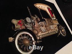 1909 Rolls Royce-Custom Folk Motor Car Wall Art-Sewing & Lador Music Box Parts