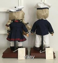 1998 Limitied Ed. Precious Moments Rene & Ryan Wooden Music Box Dolls