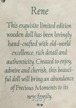 1998 Limitied Ed. Precious Moments Rene & Ryan Wooden Music Box Dolls