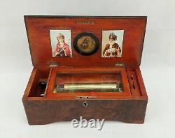 19th Century Four Tune Musical Box With Integral Clock