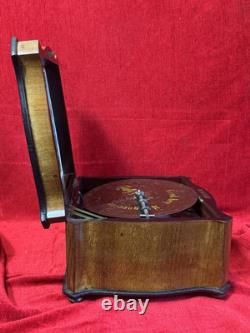 19th Century Music Cylinder Polyphon Swiss Victorian Inlaid Music Box Circa 1870