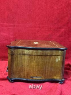 19th Century Music Cylinder Polyphon Swiss Victorian Inlaid Music Box Circa 1870