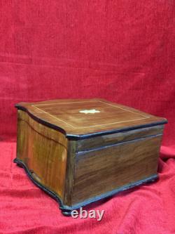 19th Century Music Cylinder Polyphon Swiss Victorian Inlaid Music Box Circa 1870