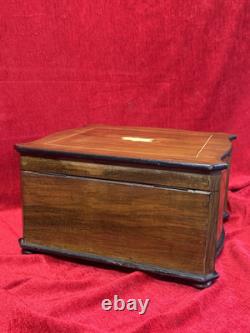 19th Century Music Cylinder Polyphon Swiss Victorian Inlaid Music Box Circa 1870