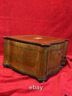 19th Century Music Cylinder Polyphon Swiss Victorian Inlaid Music Box Circa 1870