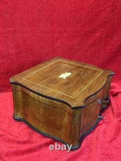 19th Century Music Cylinder Polyphon Swiss Victorian Inlaid Music Box Circa 1870