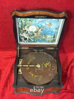 19th Century Music Cylinder Polyphon Swiss Victorian Inlaid Music Box Circa 1870