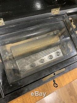 19th Century Victorian Mermod Freres Swiss Cylinder Wood Music Box