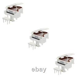 1pc Toy Piano Model Black Case Musical Boxes Dolls House Furniture