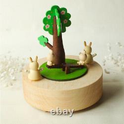 2 pcs Moving Cartoon Rabbit Carved Creative Gift for Birthday