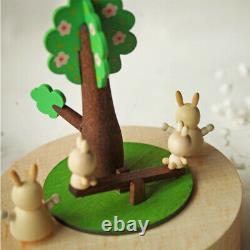 2 pcs Moving Cartoon Rabbit Carved Creative Gift for Birthday