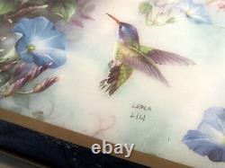 2014 ERCOLANO HUMMINGBIRD WithVIOLETS WOOD MUSIC BOX LENA LIU LARA'S THEME