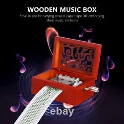 3 pcs Mini Manual Movement Box Wooden Paper Tape DIY Composing Musical