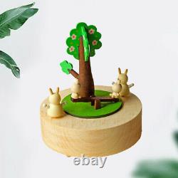 3 pcs Moving Cartoon Rabbit Wooden Decorative Creative Gift for Birthday Girls
