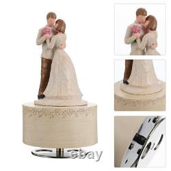 3 pcs Nordic Style Clockwork Rotating Box Wedding Couple Wooden Melody