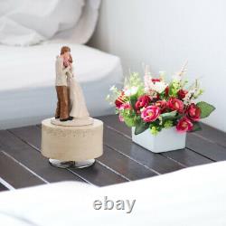 3 pcs Wedding Box Couple Sculpture Wooden Melody Box Desktop Decoration