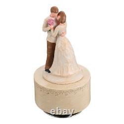 3 pcs Wedding Box Couple Sculpture Wooden Melody Box Desktop Decoration