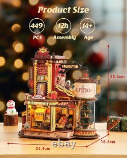3D Wooden Puzzle Music Box Dream Gift Factory Model Kits for Adults to Build Uni