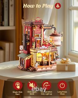 3D Wooden Puzzle Music Box Dream Gift Factory Model Kits for Adults to Build Uni