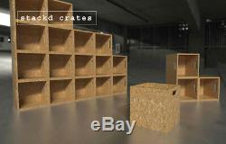 4 xRecord cube record crate stacking box shelves vinyl storage 4xflatpack OSB