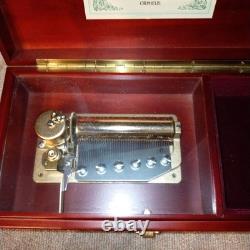 489 Sankyo Orpheus Music Box With Wooden Storage