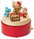 577871 Hello Kitty Wooden Music Box Sanrio Lucky Goods H/4xwith4xd/4 Inches Japan