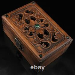 7.3 Collection Chinese Old Wood Inlay Gem Tree Peony Arabesquitic Music Box
