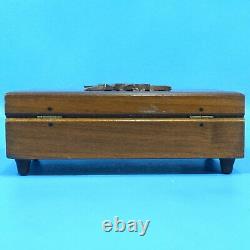 7 Antique Swiss Wood Carved Jewelry MUSIC BOX EDELWEISS Weggiserlied HappyWaltz