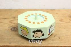 70S Snoopy Prototype Made Of Wood Candle Holder Music Box/Vintage/Noopy Charlie