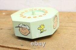 70S Snoopy Prototype Made Of Wood Candle Holder Music Box/Vintage/Noopy Charlie