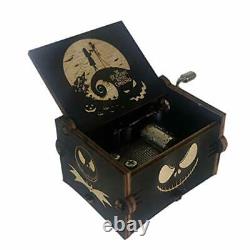 9 x 6 x 4 cm Wooden Hand Cranked Collectable Engraved Music Box