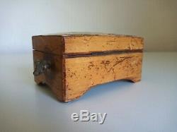 A Rather Lovely Old Cylinder Movement Wooden Music Box. Made In Switzerland