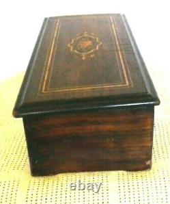 A quality antique music box Measures L44 W21 D15 Centimetres