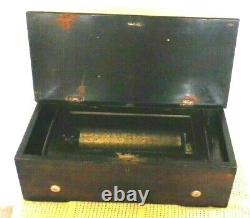 A quality antique music box Measures L44 W21 D15 Centimetres