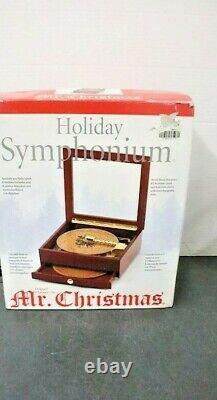 A21 Mr Christmas'04 Holiday Symphonium Old Fashion Golden Disc Wood Music Box