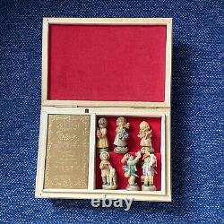 ANRI Ferrandiz Limited Edition Miniature Treasure Chest Music Box w 6 Figurines