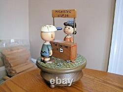 ANRI Italy Peanuts Charlie Brown & Lucy PSYCHIATRIC HELP Large 8 1/2 Music Box