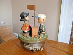 ANRI Italy Peanuts Charlie Brown & Lucy PSYCHIATRIC HELP Large 8 1/2 Music Box