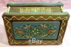 ANRI Music Box HAND PAINTED WOOD CARVED Reuge HAPPY TALK SWISS BEAUTIFUL