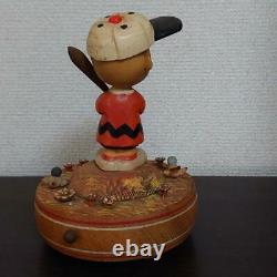 ANRI Peanuts 1926 Snoopy Woody Musical Box Charlie Brown Baseball Interior JAPAN