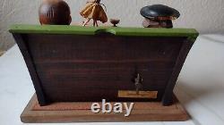 ANRI Wood Carved Bar Set, Separe Bar Scene withBallerina and Music Box, 1950s