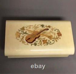 ANTIQUE SORRENTO ITALY WOOD INLAY violin and clarinet MUSIC BOX GIGLIO-A. S. L. A