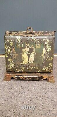 ANTIQUE VICTORIAN CABINET PHOTO ALBUM CELLULOID WOOD MUSIC BOX With DRAWER