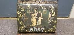 ANTIQUE VICTORIAN CABINET PHOTO ALBUM CELLULOID WOOD MUSIC BOX With DRAWER