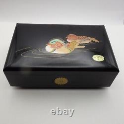 Accessory Case Music Box 16 Chrysanthemum Flower Gold Lacquer 1996