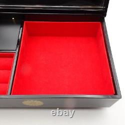 Accessory Case Music Box 16 Chrysanthemum Flower Gold Lacquer 1996