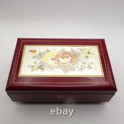 Accessory Case Music Box 16 Chrysanthemum Flower Metal Engraving