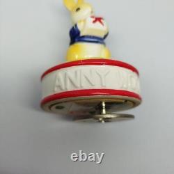 Anny Wood Pottery Rabbit Rotating Music Box Retro Antique