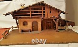 Anri 1985 Handcraft Italy Wood Stable Nativity Manger 6 Scale Music Box 797421