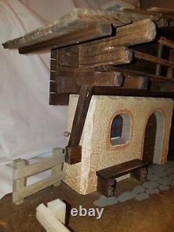 Anri 1985 Handcraft Italy Wood Stable Nativity Manger 6 Scale Music Box 797421